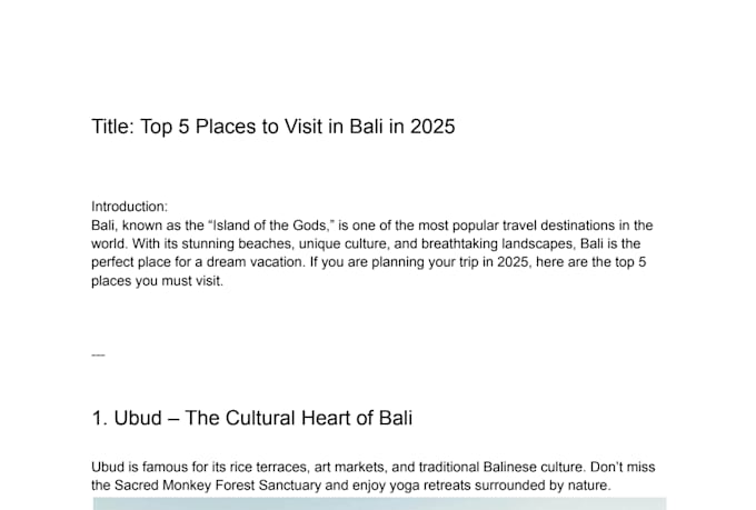 write engaging SEO optimized travel blog posts